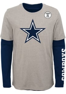 Dallas Cowboys Boys Navy Blue Goal Line Stated Short Sleeve T-Shirt