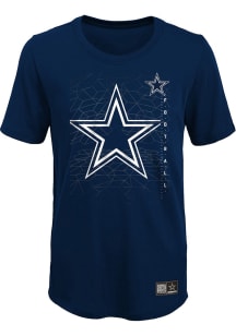 Dallas Cowboys Boys Navy Blue Ignition Short Sleeve T-Shirt