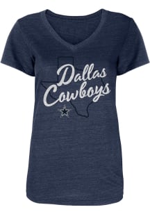 Dallas Cowboys Womens Navy Blue Antonia Short Sleeve T-Shirt