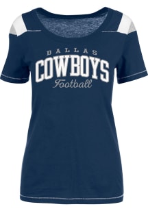 Dallas Cowboys Womens Navy Blue Peggy Short Sleeve T-Shirt