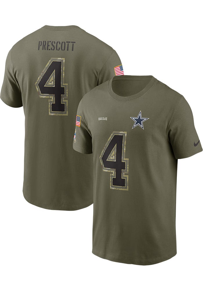 Dallas Cowboys No4 Dak Prescott Men's Nike 2020 Salute To Service Camo Limited Jersey Black