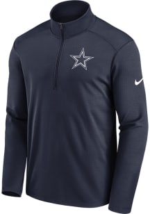 Nike Dallas Cowboys Mens Navy Blue PACER Long Sleeve 1/4 Zip Pullover