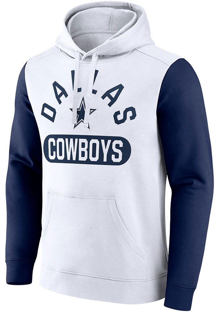 Vintage Dallas Cowboys Hoodie Sweatshirt Mens Large White/Blue Kangaroo  Pocket