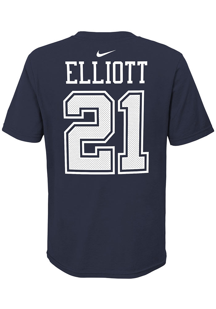 Ezekiel Elliott Dallas Cowboys Youth Navy Blue NN Nike Player Tee