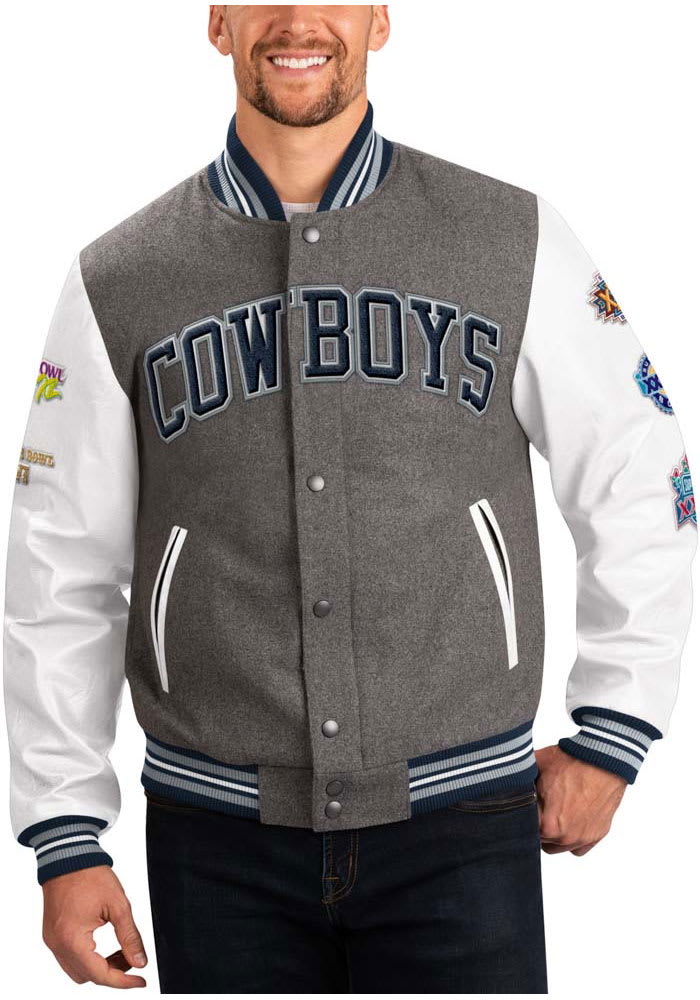 Dallas Cowboys Navy Blue Off Tackle Track Jacket, Navy Blue, 100% POLYESTER, Size L, Rally House