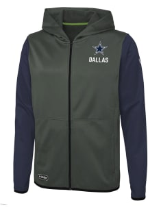 New Era Dallas Cowboys Mens Grey PRESSURE Long Sleeve Zip