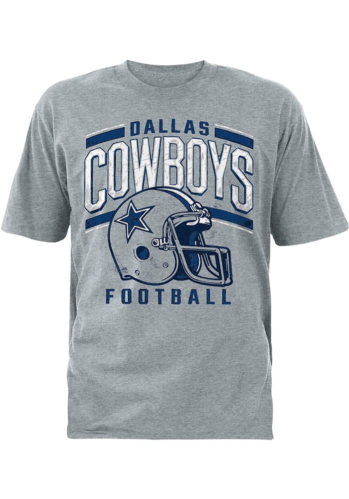 New Era Dallas Cowboys Grey Pin Striped Short Sleeve Fashion T Shirt, Grey, 63% Cotton / 37% POLYESTER, Size XL, Rally House