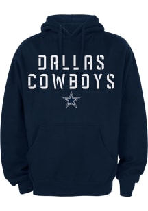 Dallas Cowboys Mens Navy Blue Cluster Fleece Long Sleeve Hoodie