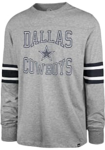 47 Dallas Cowboys Grey Cover Two Brex Long Sleeve Fashion T Shirt