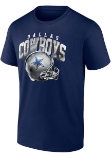 Dallas Cowboys Navy Blue Cowboys Exclusive Helmet Short Sleeve T Shirt