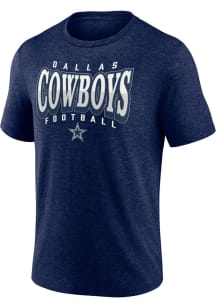 Dallas Cowboys Navy Blue Fundamental Divided Warp Short Sleeve Fashion T Shirt