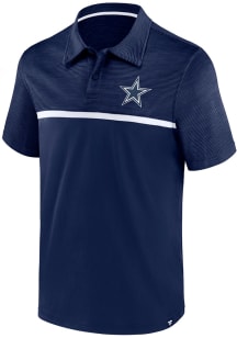 Dallas Cowboys Mens Navy Blue Fundamental Primary Colorblock Short Sleeve Polo