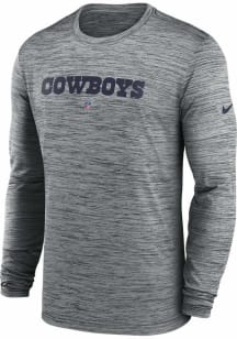 Nike Dallas Cowboys Grey Sideline Team Velocity Long Sleeve T-Shirt
