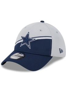 New Era Dallas Cowboys Mens Grey 2023 Sideline STM 39THIRTY Flex Hat