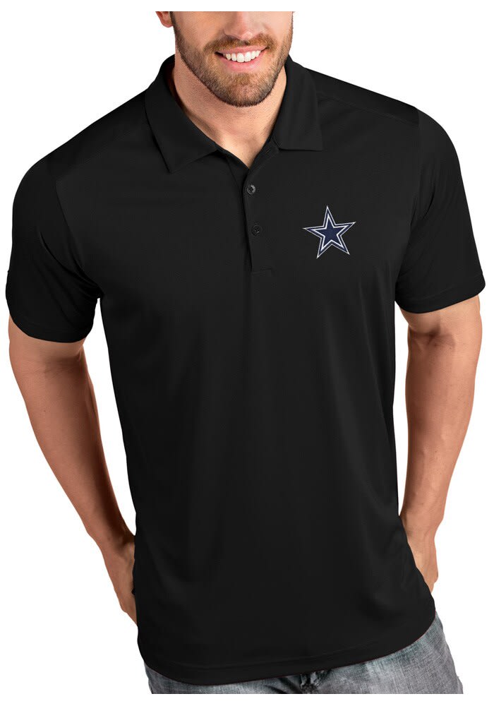 Antigua Dallas Cowboys Mens Black TRIBUTE Short Sleeve Polo