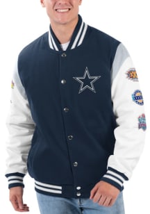 Dallas Cowboys Mens Navy Blue Strike Zone Heavyweight Jacket