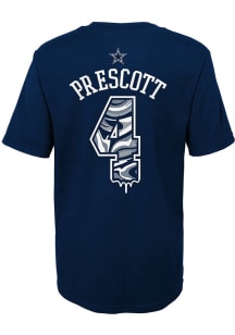 Dak Prescott  Dallas Cowboys Boys Navy Blue Name and Number Drip Short Sleeve T-Shirt