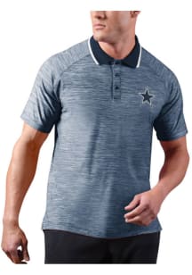 Dallas Cowboys Mens Navy Blue Strategy Short Sleeve Polo