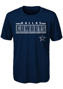 Dallas Cowboys Boys Navy Blue Amped Up Short Sleeve T-Shirt