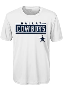 Dallas Cowboys Youth White Amped Up Short Sleeve T-Shirt