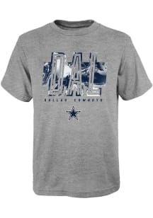 Dallas Cowboys Boys Grey Abbreviated Short Sleeve T-Shirt