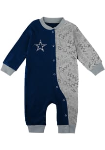 Dallas Cowboys Baby Navy Blue Playbook Coverall Long Sleeve One Piece