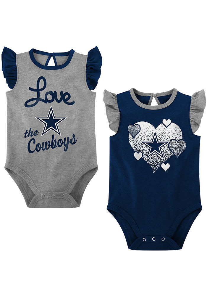 Dallas Cursive Baby Onesie Navy / 24M