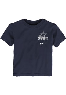 Nike Dallas Cowboys Toddler Navy Blue Nike Back Slogan Short Sleeve T-Shirt