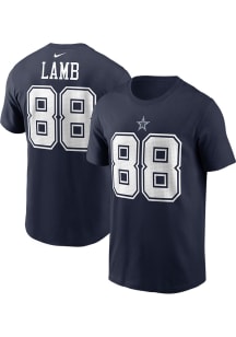 CeeDee Lamb Dallas Cowboys Navy Blue Name And Number Short Sleeve Player T Shirt