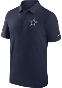 Nike Dallas Cowboys Mens Navy Blue Sideline Woven Short Sleeve Polo