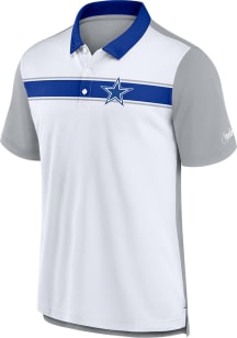 Nike Dallas Cowboys Mens White REWIND PIQUE Short Sleeve Polo