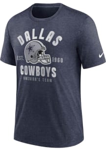 Nike Dallas Cowboys Navy Blue BLITZ HELMET Short Sleeve Fashion T Shirt