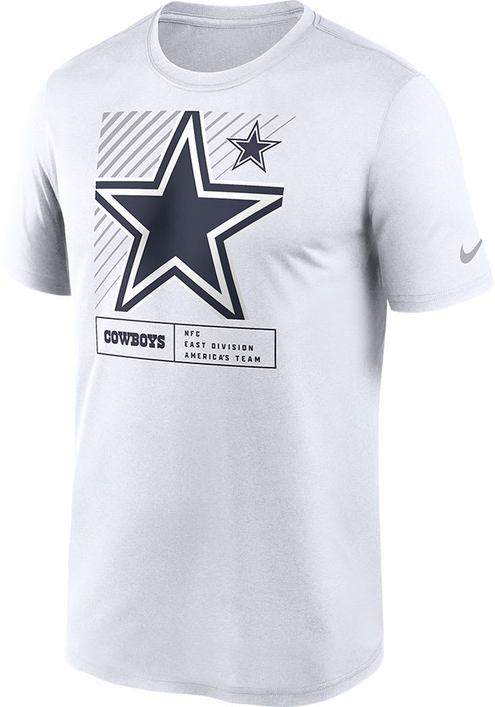 Nike Dallas Cowboys LEGEND YARD LINE CROP Short Sleeve T Shirt WHITE