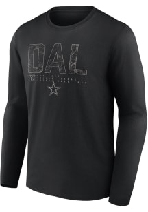 Dallas Cowboys Black Blackout Shadow Tricode Long Sleeve T Shirt