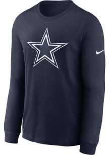 Nike Dallas Cowboys Navy Blue Primetime Logo Essential Long Sleeve T Shirt