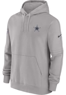 Nike Dallas Cowboys Mens Grey Sideline Club Fleece Long Sleeve Hoodie