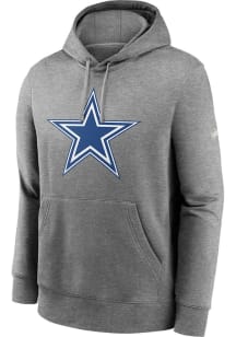 Nike Dallas Cowboys Mens Grey REWIND CLUB Long Sleeve Hoodie
