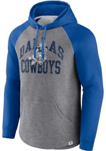 Dallas Cowboys Mens Grey Heritage Raglan Fashion Hood