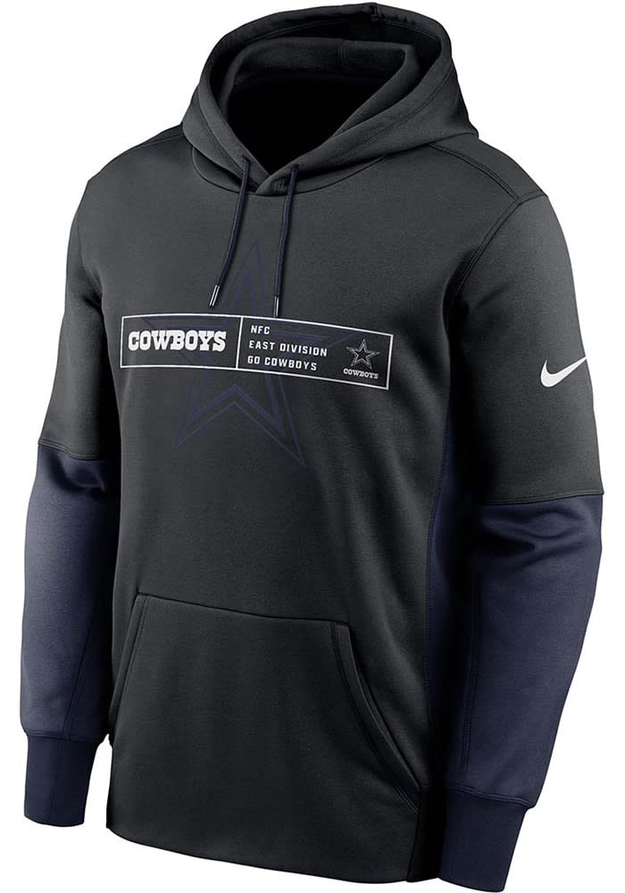 Dallas Cowboys Mens Nike BLACK THERMA COLOR BLOCK Hood