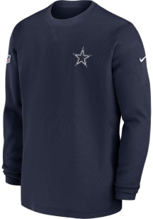 Nike Dallas Cowboys Mens Navy Blue Sideline Long Sleeve Crew Sweatshirt