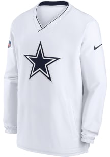 Nike Dallas Cowboys Mens White Sideline Repel Woven Windshirt Pullover Jackets