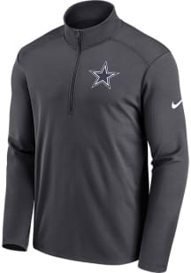 Nike Dallas Cowboys Mens Grey PACER Long Sleeve 1/4 Zip Pullover