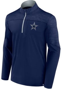 Dallas Cowboys Mens Navy Blue Defender Streaky Long Sleeve 1/4 Zip Pullover