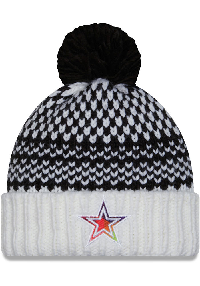 NFL Dallas Cowboys Winter Knit Beanie Hat - Pink/Gray breast