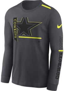 Nike Dallas Cowboys Grey Volt Long Sleeve T Shirt