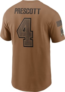 Dak Prescott Dallas Cowboys Brown Salute To Service Short Sleeve Player T Shirt