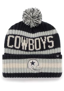 47 Dallas Cowboys Navy Blue Retro Bering Cuff Pom Mens Knit Hat