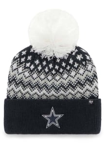 47 Dallas Cowboys Navy Blue Elsa Cuff Pom Womens Knit Hat