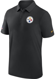 Nike Pittsburgh Steelers Mens Black Sideline Woven Short Sleeve Polo