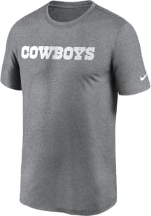 Nike Dallas Cowboys Grey Wordmark Legend Short Sleeve T Shirt